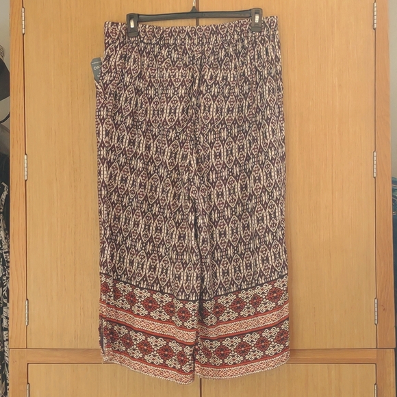 +SZ NWT Brown/Orange Rough Hem Palazzo Pants SZ 1X By Democracy - Picture 2 of 10